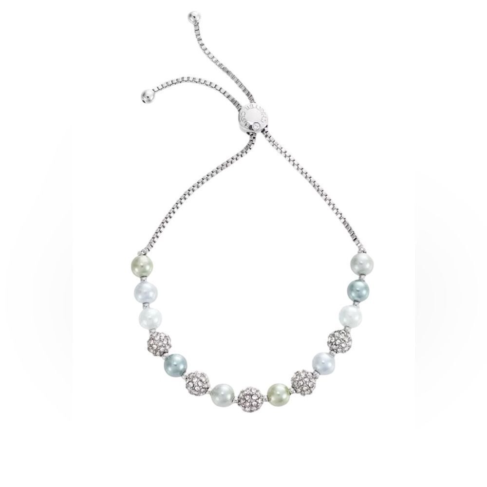 Charter Club
Silver-Tone Pavé Fireball & Color Imitation Pearl Slider Bracelet